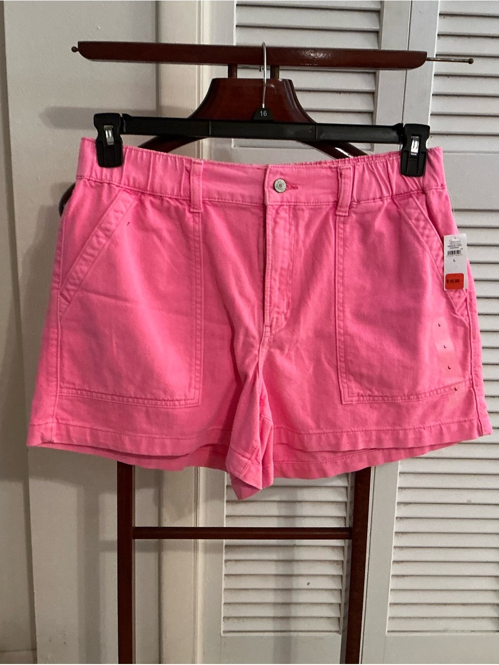 GAP Pink Utility Patch-Pocket Shorts